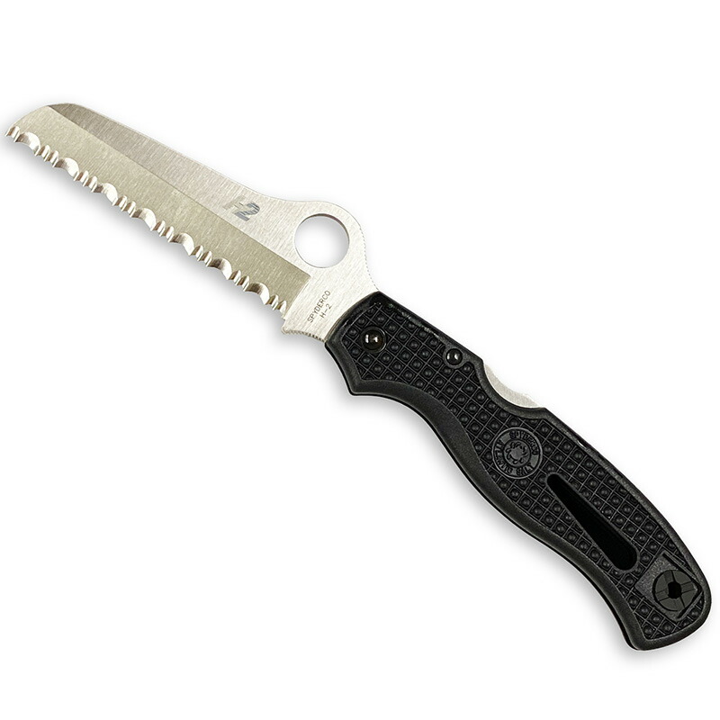 Spyderco(スパイダルコ) アトランティックソルト 波刃 H2鋼材 サビにくいナイフ ブラック C89SBK