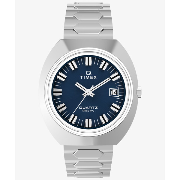 TIMEX(タイメックス) 【国内正規品】Q TIMEX 1972 タイムマシーン リイシュー シルバー/ブルー tw2y33100｜ナチュラム キャンプ専門店