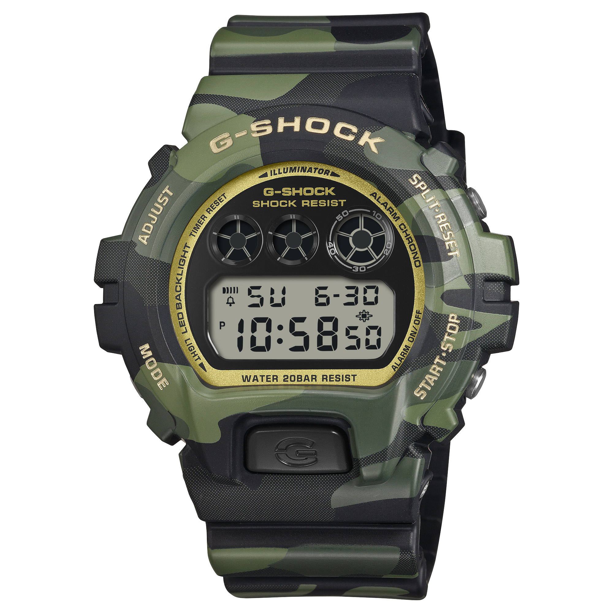 【取っておく：６月中旬】 G-SHOCK(ジーショック) 【国内定まり品】DW-6900CMG-3JF 20空圧雨合羽 カーキ DW-6900CMG-3JF