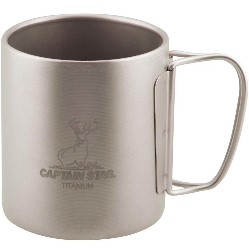 キャプテンスタッグ(CAPTAIN STAG) 【2個セット】チタン製 ダブルマグカップ300 300ml UH-4505