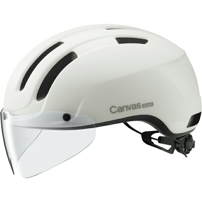 オージーケー カブト(OGK KABUTO) Canvas SMART 帆布 かっこ良い 安全帽 遮蔽物付 銀輪/循環過程 57-59糎 マットオフホワイト