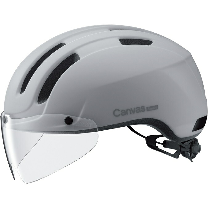 オージーケー カブト(OGK KABUTO) Canvas SMART 帆布 かっこ良い 安全帽 遮蔽物付 銀輪/循環過程 57-59糎 マットライトグレー
