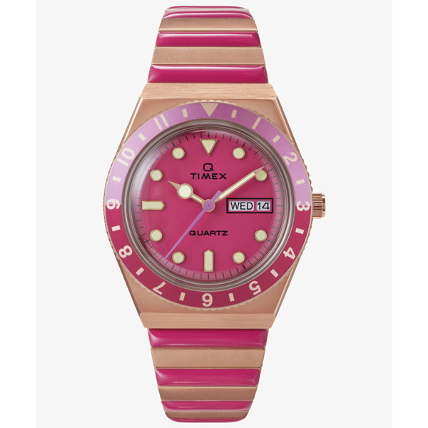 TIMEX(五分五分メックス) 【国内定め事品】Q TIMEX さくら色×さくら色ゴールド tw2w41000