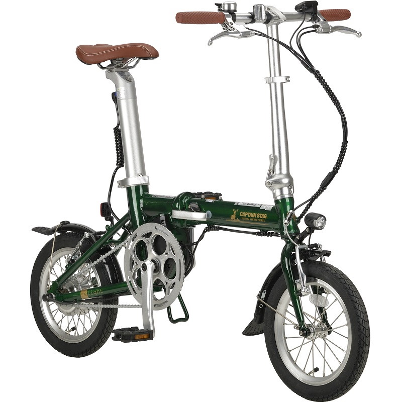 キャプテンスタッグ(CAPTAIN STAG) eリライト電動 FDB141 電動折り畳み自転車 14インチ グリーン YG-1542画像