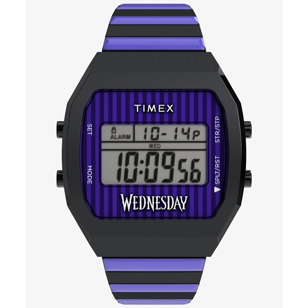 TIMEX(五分五分メックス) 【国内定め事品】TIMEX x ウェンズデー 黒いこと/パープル/黒いこと TW2Y19500