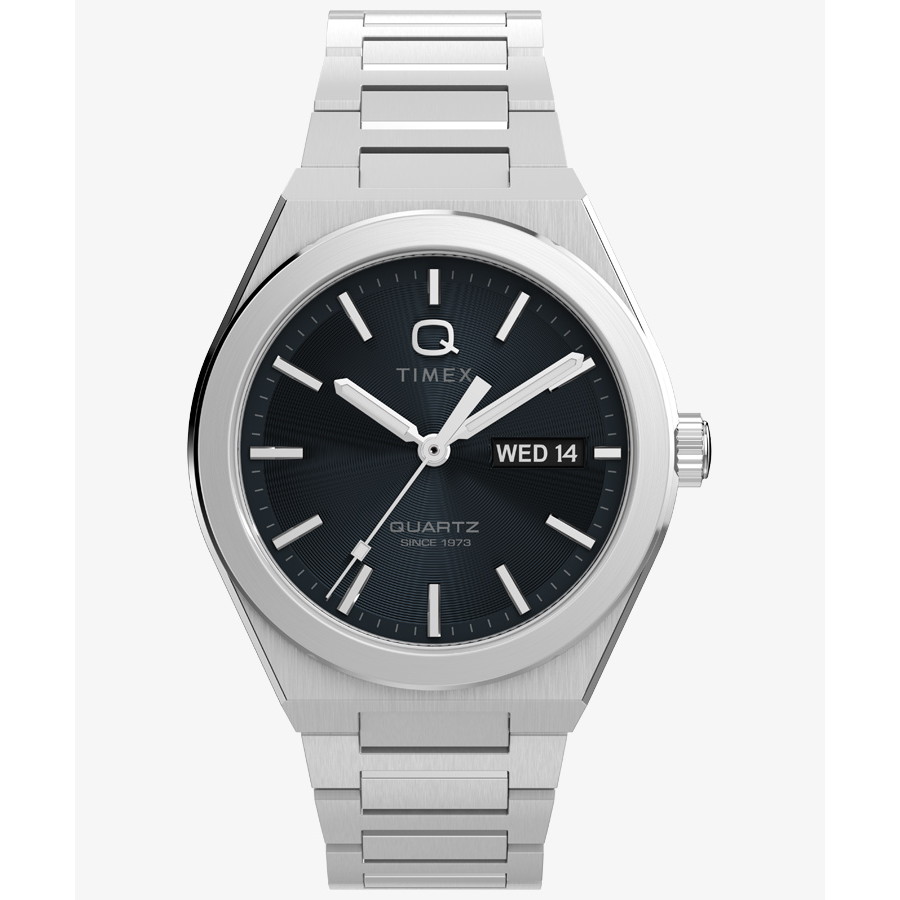 TIMEX(五分五分メックス) 【国内定め事品】Q TIMEX コンチネンタル デイデイト しろがね色/黒いこと TW2Y25000
