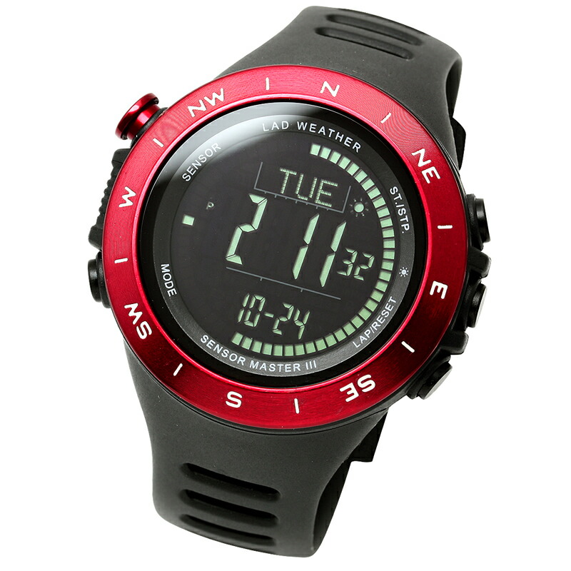LAD WEATHER(ラドウェザー) SENSOR MASTER III(センサーマスターIII) ワインレッド×反転液晶 lad024rd-bk 9,600円