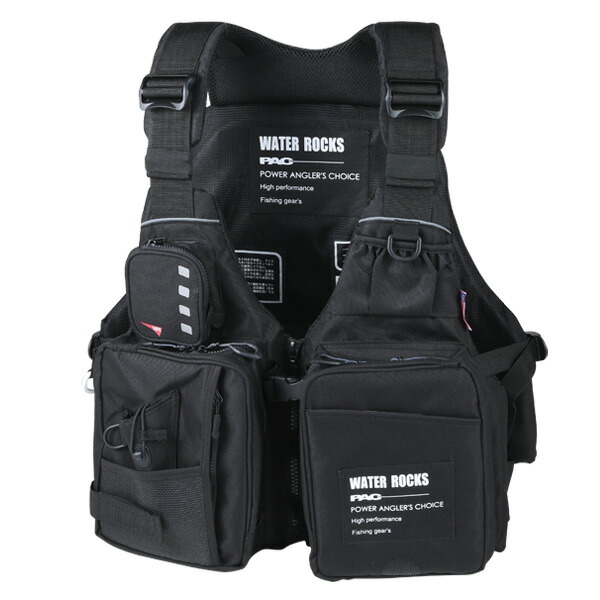 Water Rocks(ウォーターロックス) ショートライフベスト 釣り フィッシング フリー ブラック