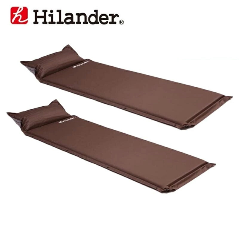 楽天市場 Hilander ハイランダー インフレーターマット 枕付きタイプ 4 0cm 2 お得な2点セット ブラウン Uk 8 ナチュラム 楽天市場支店