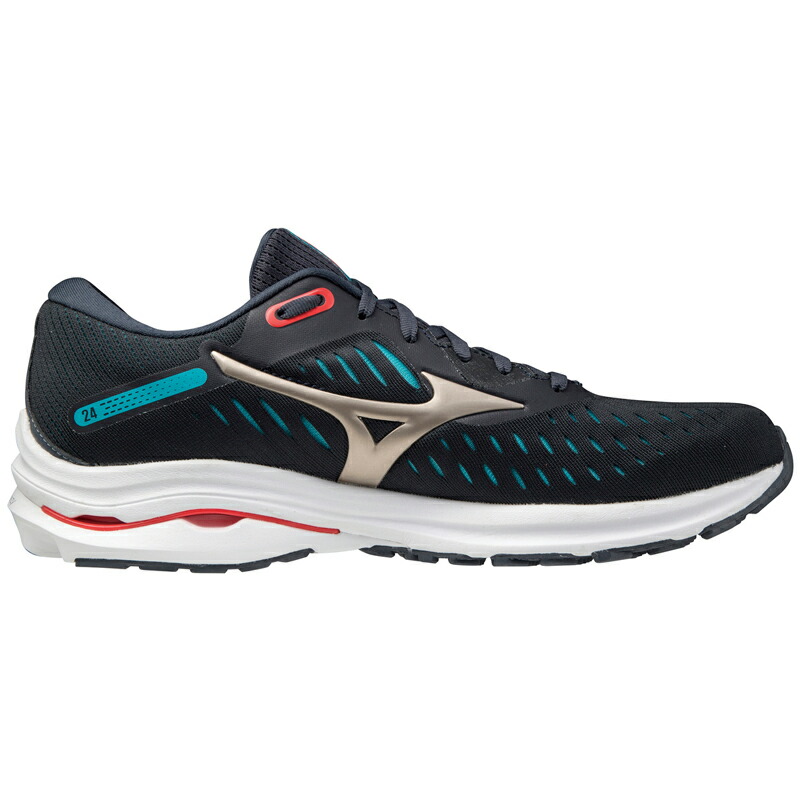 28 0cm 支店 Wave シューズ 42 ブルー ゴールド オレンジ ミズノ Mizuno ランニングシューズ ランニングシューズ J1gc0342 ナチュラム ミズノ Mizuno 24 Rider Rider