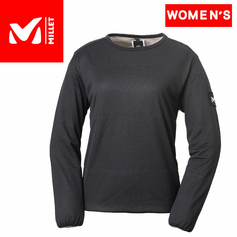 MILLET ミレー ALPHA LIGHT SWEAT CREW アルファライトスウェットクルー ウィメンズ M BLACK×NOIR  MIV01839 【83%OFF!】