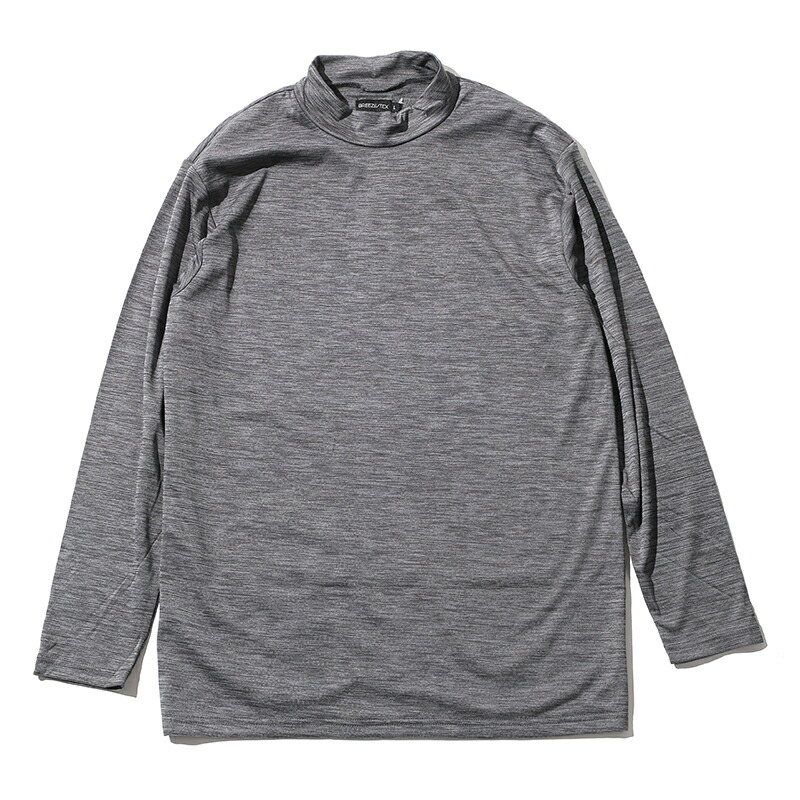 アズ(as corporation) BREEZE TEX 長袖ハイネックシャツ LL 杢グレー 9348-32