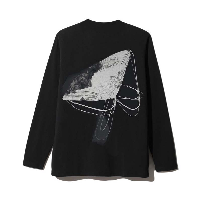 スノーピーク(snow peak) プリンテッド ロングスリーブ Tシャツ (ファイヤープレイス) メンズ L ブラック TS-22SU10804BK