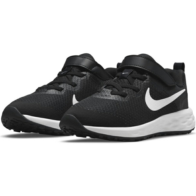 NIKE(ナイキ) レボリューション 6 キッズ ジュニアシューズ NNPSV 17.5cm (003)ブラック×ホワイト×ダークスモークグレー NJP-DD1095003