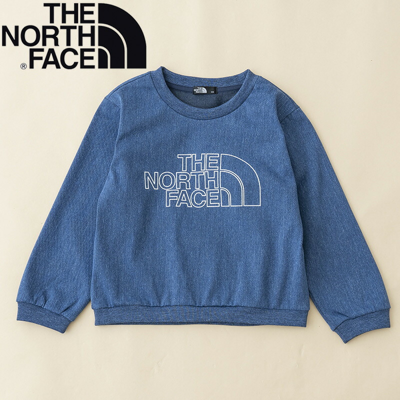 THE NORTH FACE ザ ノース フェイス Kid's ストレッチ デニム マウンテン クルー キッズ 120cm ライトインディゴ LD  NTJ12217 年末のプロモーション大特価！