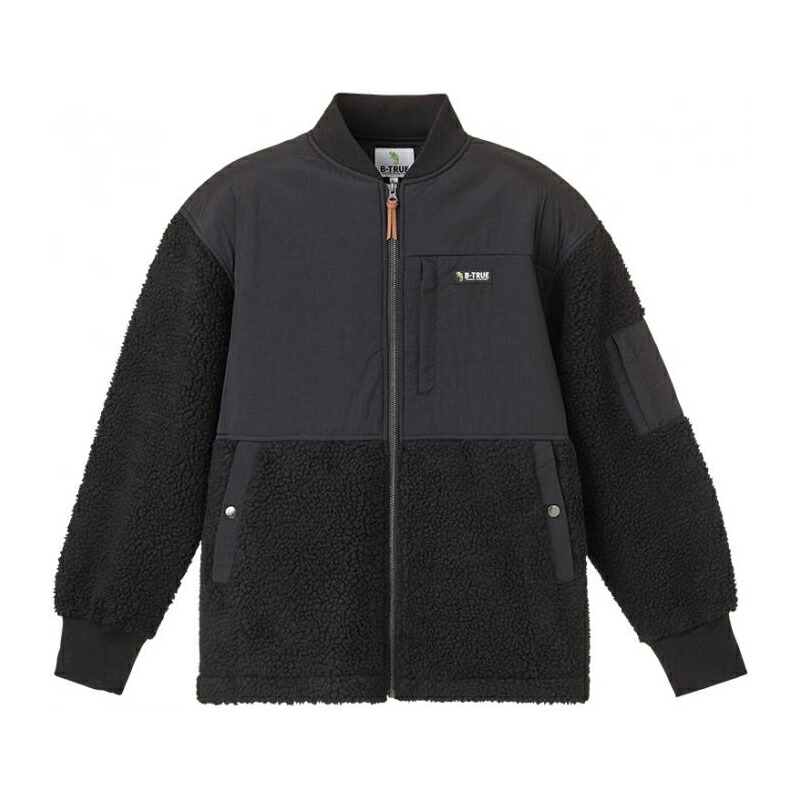 【7/1全品P2倍CP最高限度2000円OFF】  常緑植物(EVERGREEN) B-TRUE シープボアフリースジャケット L 黒いこと