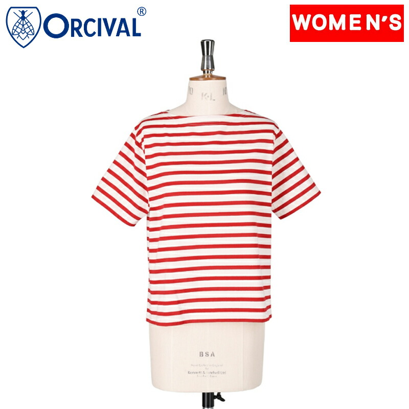 BOAT NECK SHORT SLEEVE ボートネック ショートスリーブ ウィメンズ 1 ECRU×RED