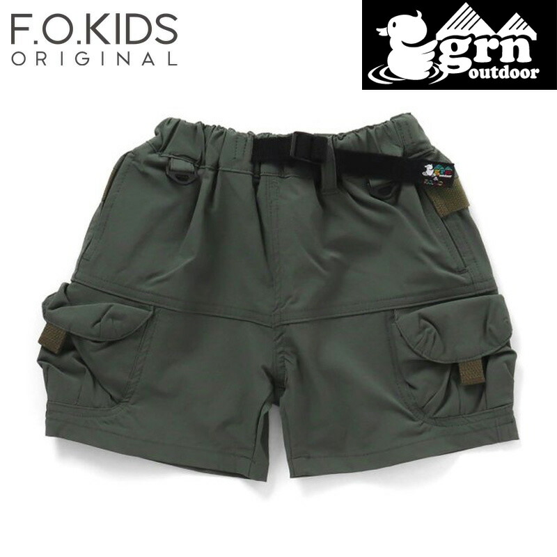 Kid’s grn outdoorコラボ TEBURA SHORTS mini キッズ 140 カーキ