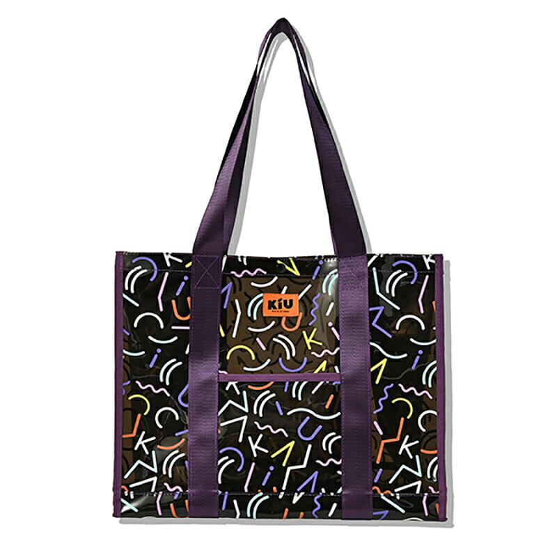 PVC BIG TOTE BAG フリー ジオメトリックブラック
