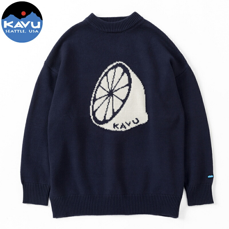 キッズレモンニット L ネイビー