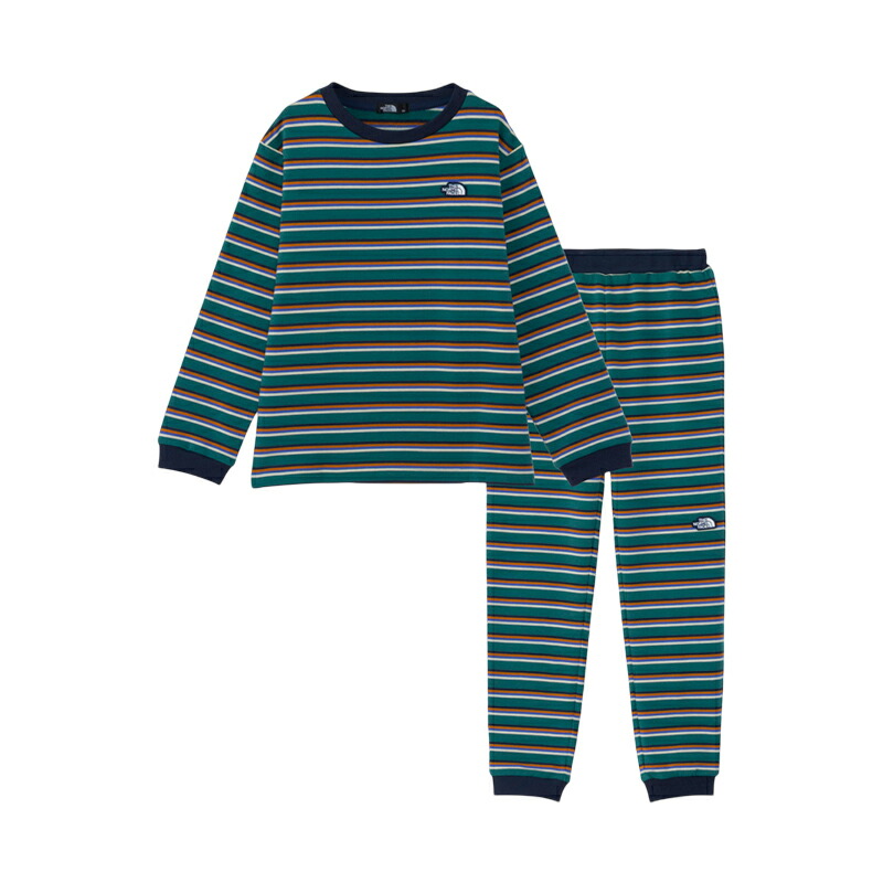 K BORDER TENT CREW&PANT(ボーダー テント クルー&パンツ)キッズ 120 ADグリーン(AE)