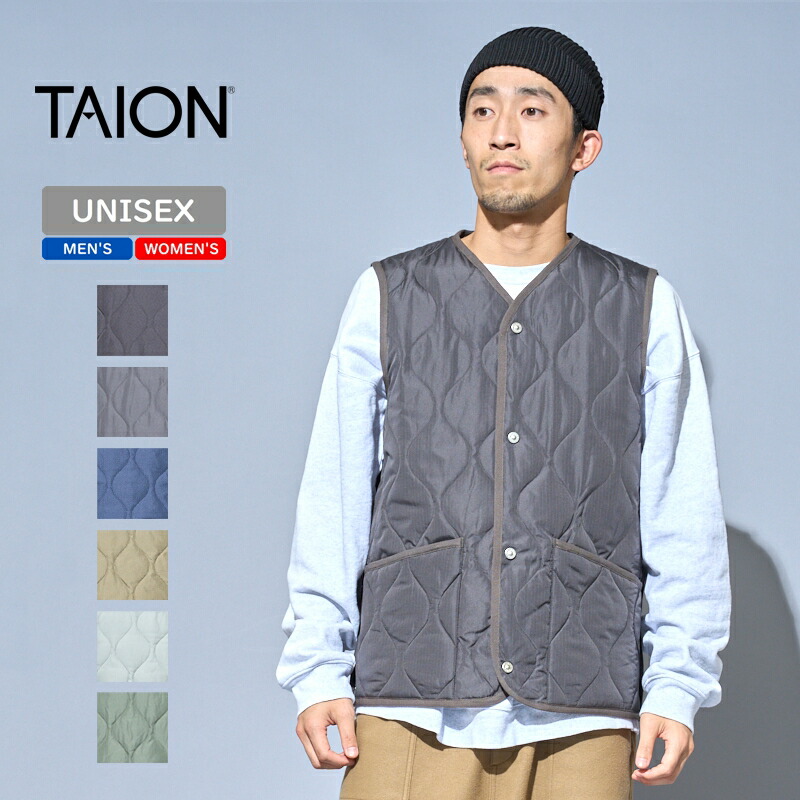 【24秋冬】ミリタリーVネックボタンダウンベスト(スリットボタン)ユニセックス M CHARCOAL