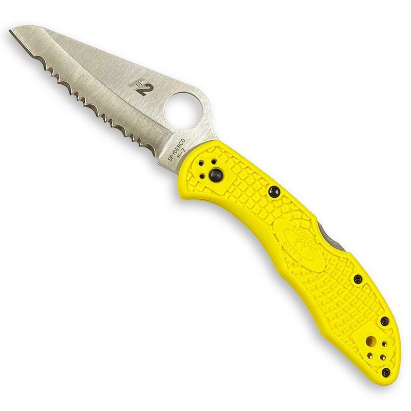 Spyderco(スパイダルコ) ソルト2 H2鋼材 波刃 サビにくいナイフ YL(イエロー) C88SYL2画像