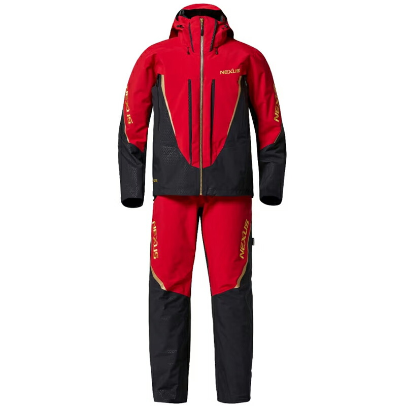 シマノ ネクサス ゴアテックス フィッシングスーツ(上下セット) 赤/黒 シマノ ネクサス ゴアテックス フィッシングスーツ(上下セット) 赤/黒
