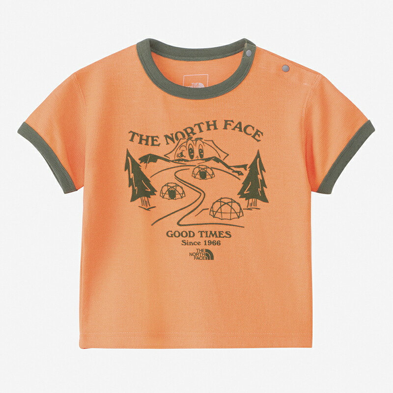 Baby’s L-PILE RINGER TEE ベビー 80 ブライトカンタロープ(BA)