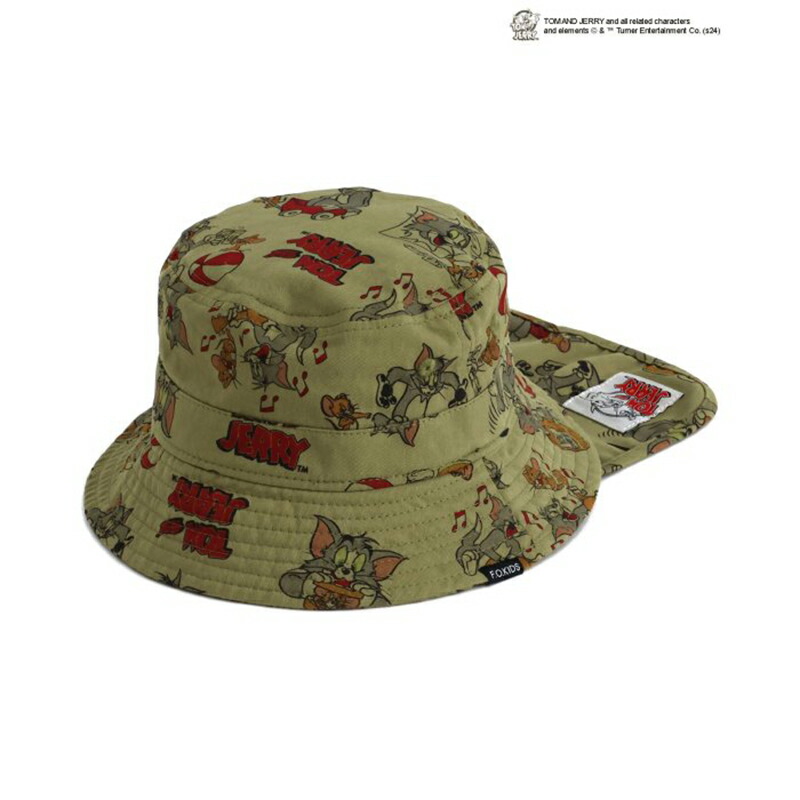 Kid’s トム&ジェリーコラボ アウトドア ハット キッズ 54cm カーキ