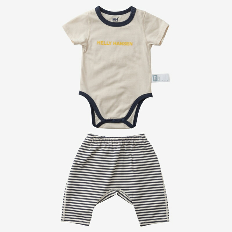 マイファーストHHボーダープリントセットアップ 70 アイボリー×オーシャンネイビー