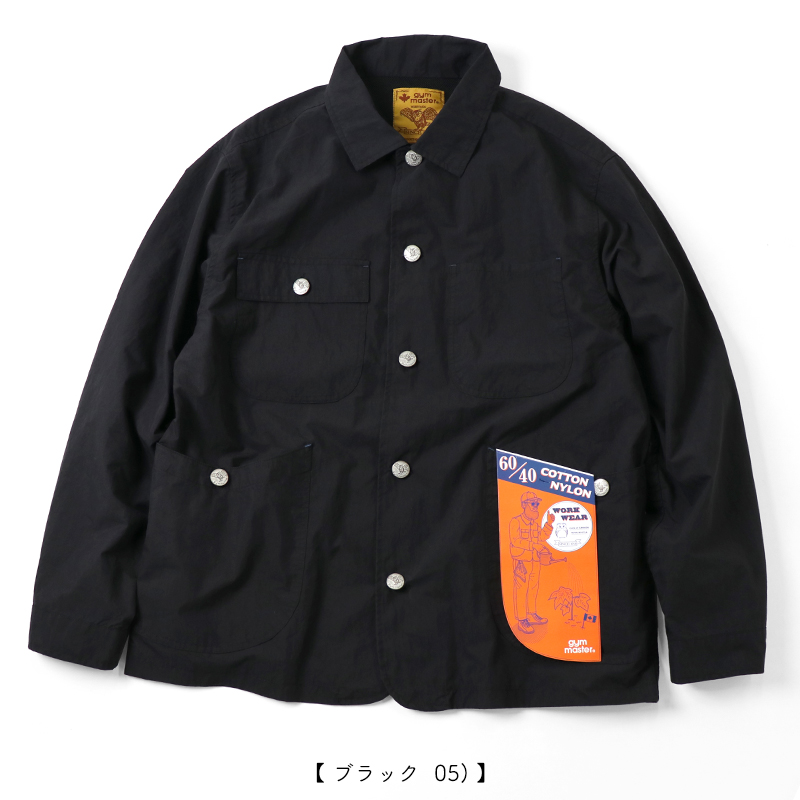 【24春夏】ロクヨンクロス ハーフムーン ポケット カバーオール M 05(ブラック)