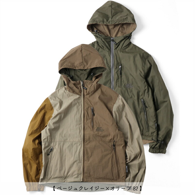 リバーシブル ナイロン フード ジャケット M 83(オリーブクレイジー×ブラック)