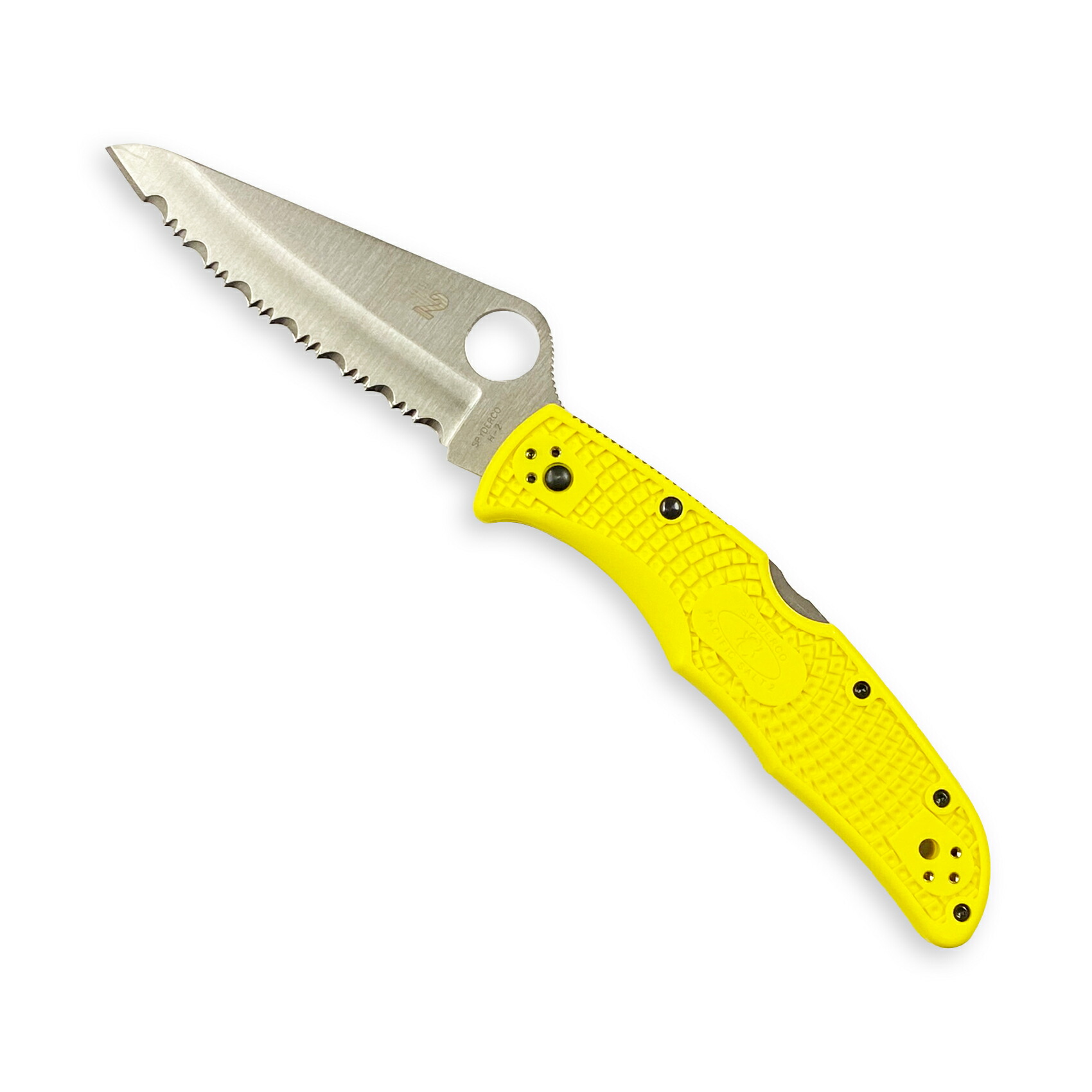 スパイダルコ アウトドアナイフ パシフィックソルト2 H-2  波刃  YL(イエロー) 楽天市場】 Spyderco(スパイダルコ) パシフィックソルト2 H-2 波刃 YL