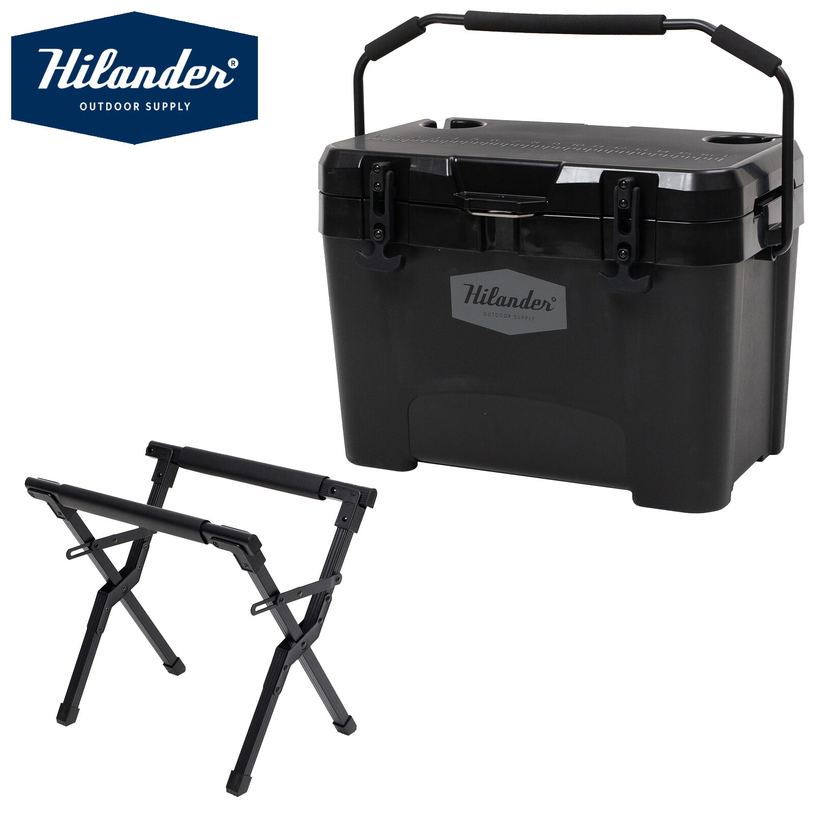 Hilander(ハイランダー) 【お得なセット】真空断熱ハイランドクーラーボックス+アルミクーラースタンド 全2色｜ナチュラム 支店 15,929円