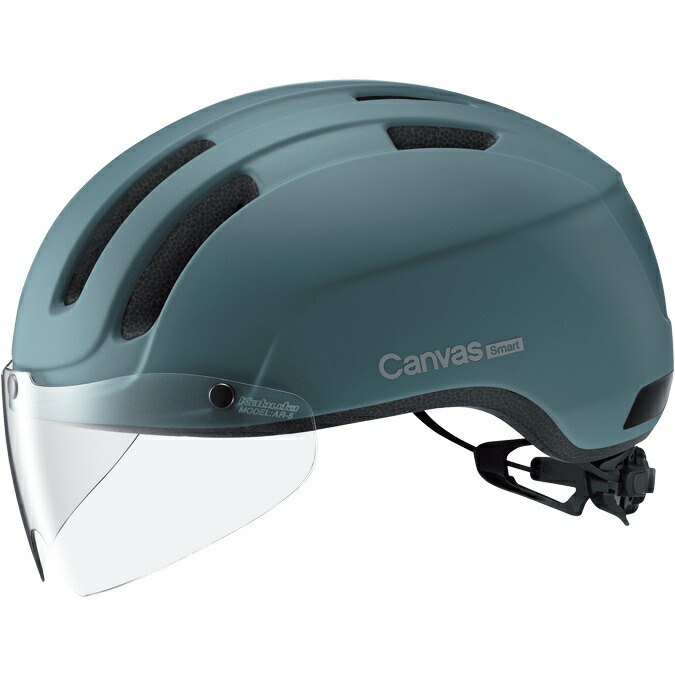 オージーケー カブト(OGK KABUTO) Canvas SMART 帆布 かっこ良い 安全帽 遮蔽物付 銀輪/循環過程 57-59糎 マットティール