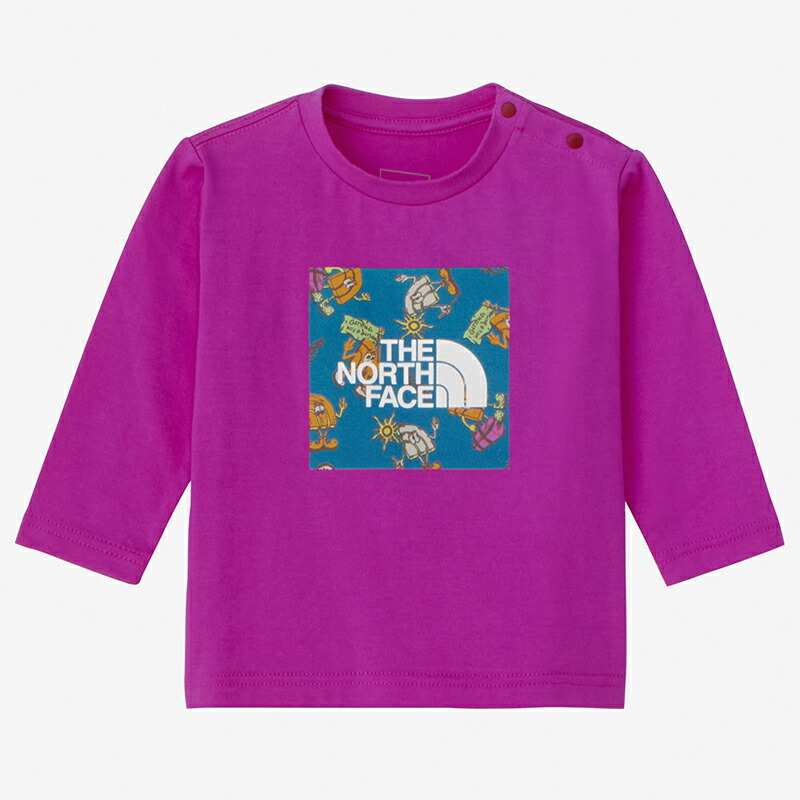 ロングスリーブ グラフィック スクエア ロゴ ティー ベビー 80 ディープマルベリー