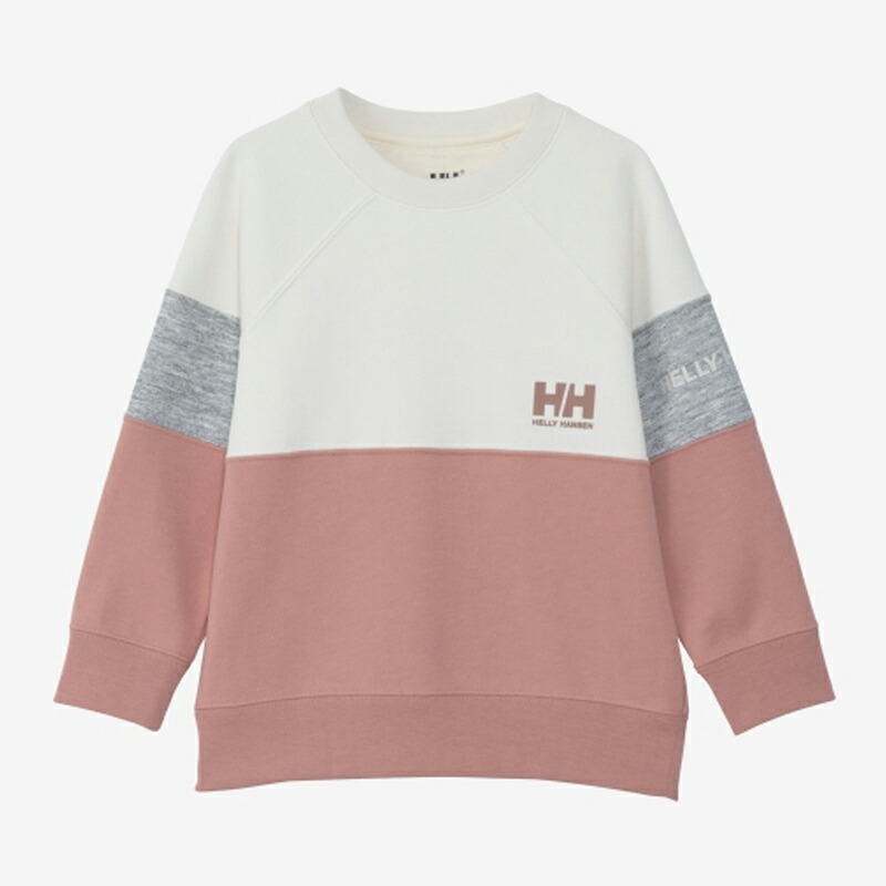 キッズ トライスウェットクルー 150 ピンク×アイボリー