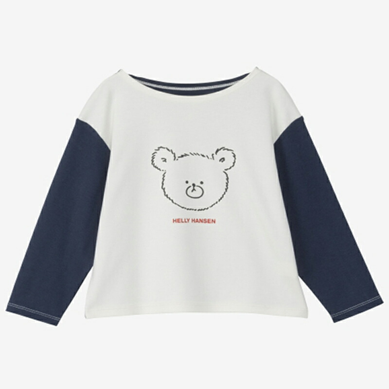 キッズ L/Sヘリーベア2wayボートネックティー 100 アイボリー