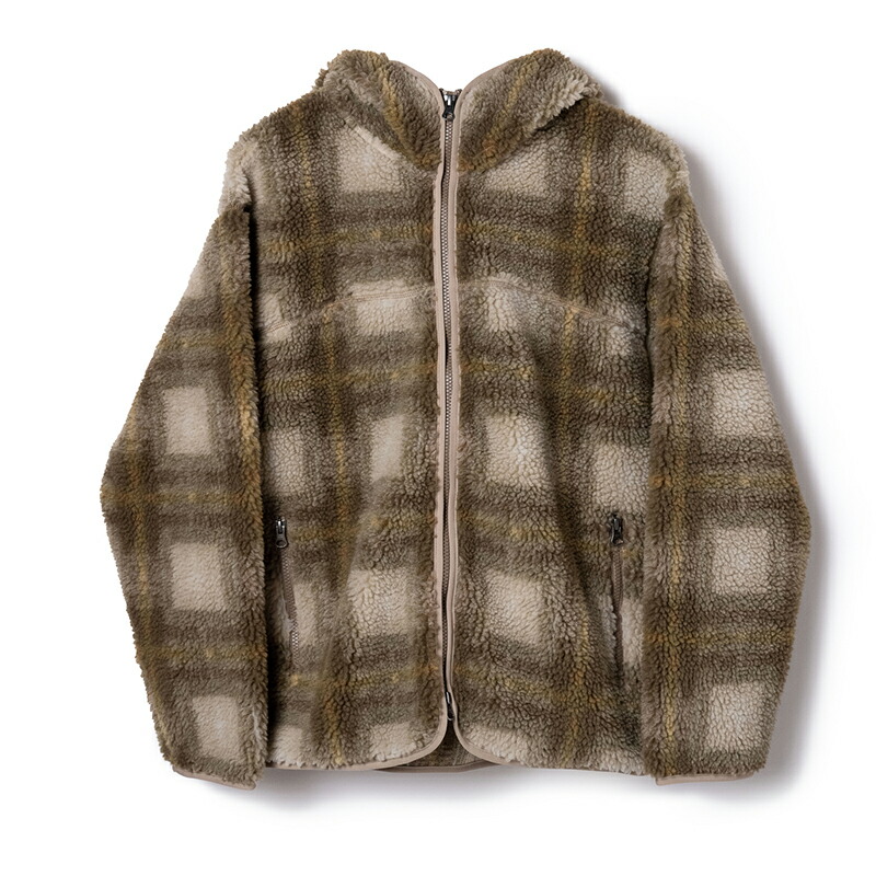 ボアジップフーディ (ユニセックス) S ベイジュアイボリー