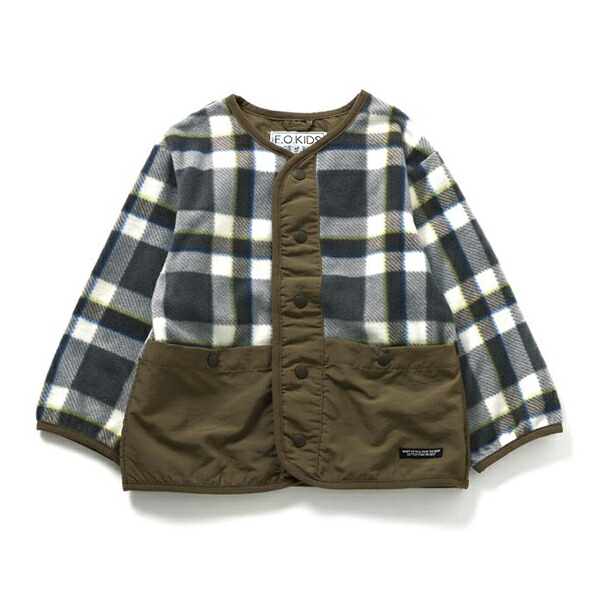 フリースカーディガン 130 チェック