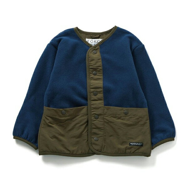 フリースカーディガン 130 ネイビー