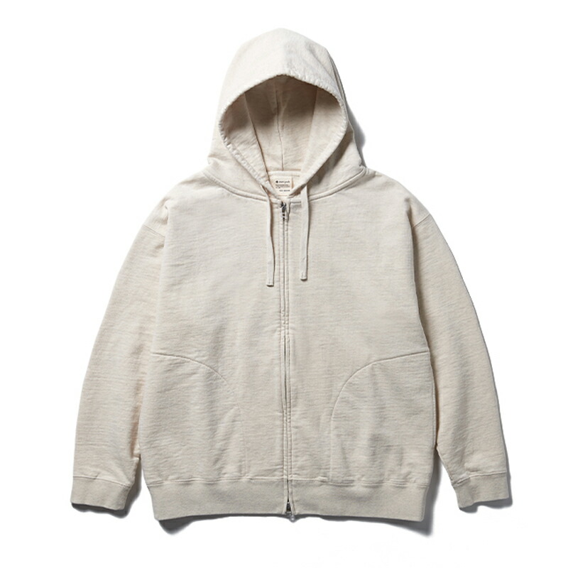 Recycled Cotton Zip Up Parka M Oatmeal