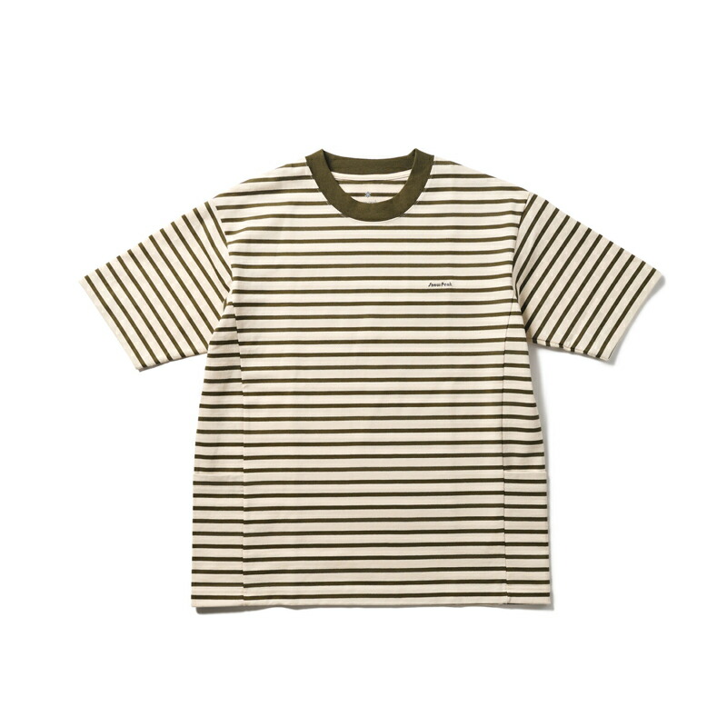Heavy Cotton Border T-Shirt L Green Bd
