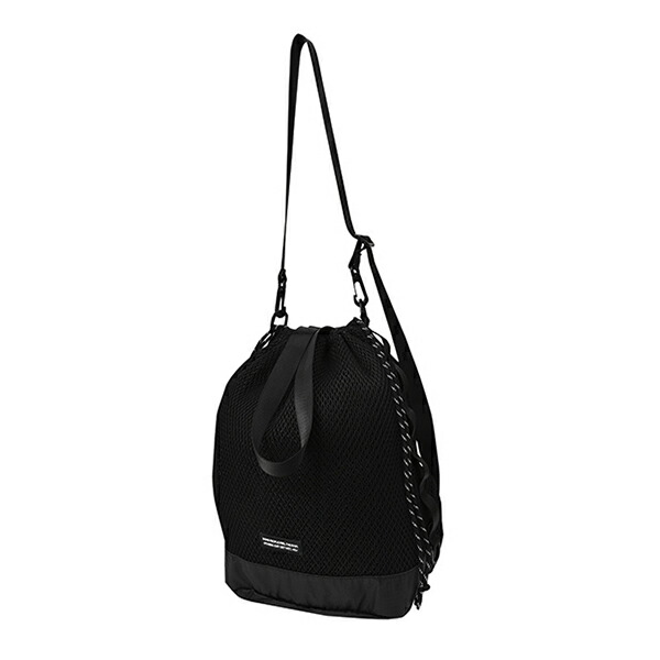 W-MESH DRAWSTRING SHOULDER ONE SIZE BLACK