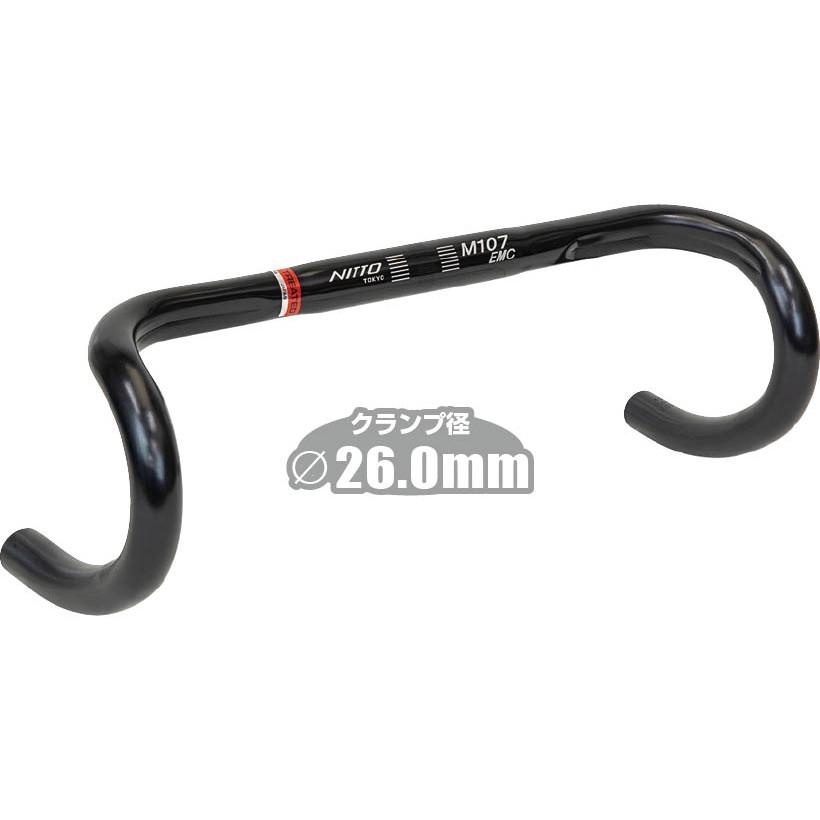 日東(NITTO) M107EMC ドロップハンドルバー 440mm ブラック HBR20103|ナチュラム 支店
