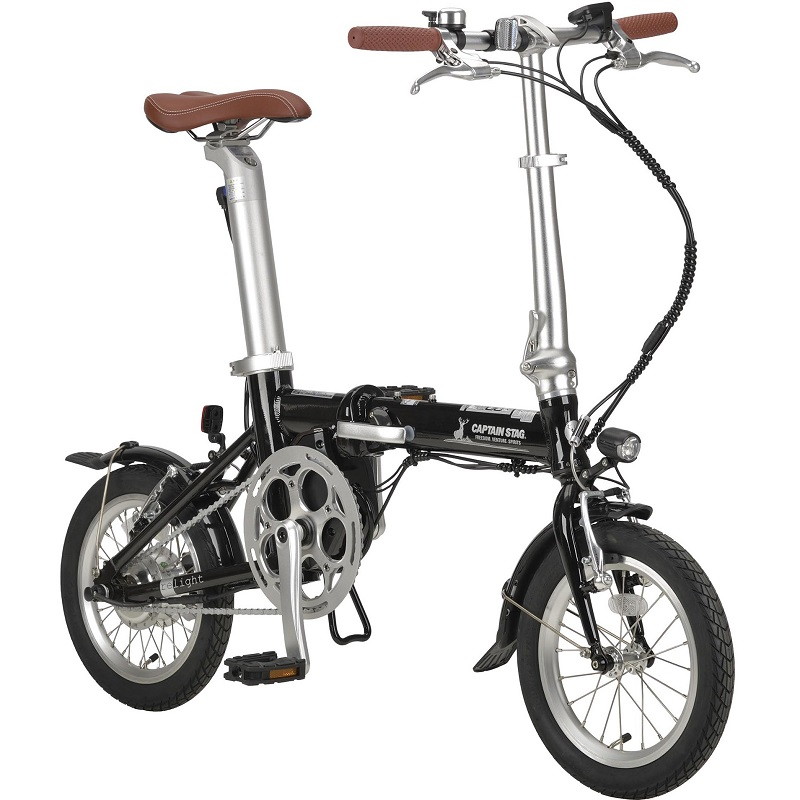 キャプテンスタッグ(CAPTAIN STAG) eリライト電動 FDB141 電動折り畳み自転車 14インチ ブラック YG-1541画像