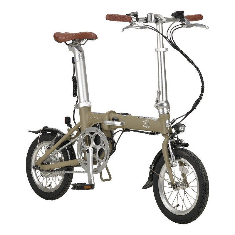 キャプテンスタッグ(CAPTAIN STAG) eリライト電動 FDB141 電動折り畳み自転車 14インチ モンテカーキ YG-1543画像