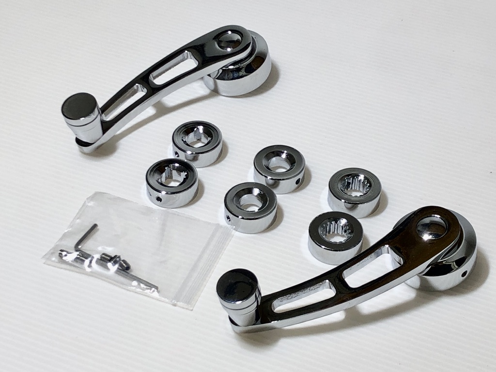 アダプター3set★ ビレット ウィンドウ クランク メッキ 左右 set 検) window crank 窓 クルクル くるくる ハンドル 軽トラ 軽バン ジムニー キャリー エブリー ハイゼット アクティー サンバー スクラム ピクシス ミラ アルト サニー ビートル カルマン ミニ ジープ