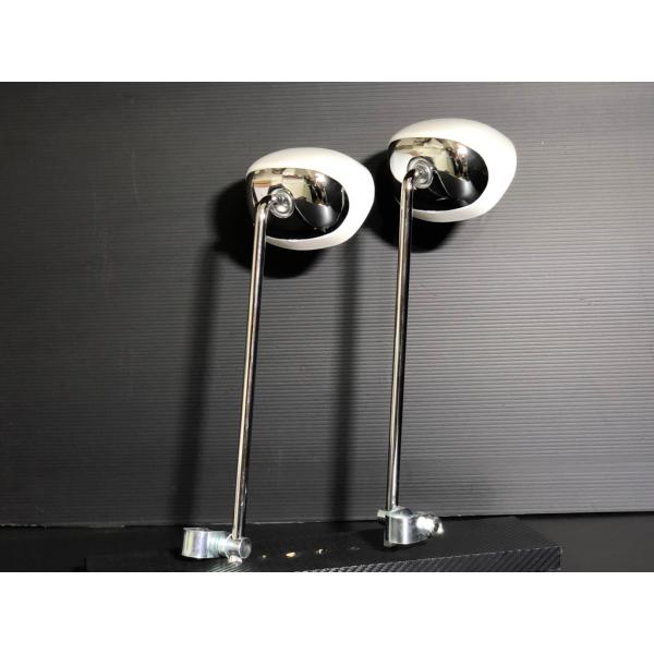 楽天市場】バイク 汎用 旧車風 ミラー 左右セット ホワイト×メッキ